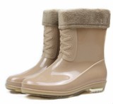 包邮冬季韩国时尚加绒保暖防滑女士雨鞋水鞋中筒雨靴胶靴套鞋