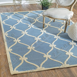 蓝色地中海中式欧式地毯客厅茶几沙发地毯床边手工腈纶地毯定制