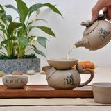 台湾日式复古粗陶整套装功夫茶具6人茶壶杯海紫砂土瓷器特价包邮