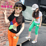女童夏装2016新款潮儿童休闲衣服女孩韩版女装两件套女大童装套装