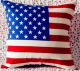 欧美英伦风国旗抱枕桌布美国星条靠背咖啡厅沙发垫红木家具大靠背
