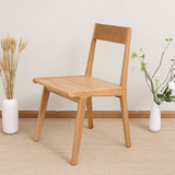 北欧简约现代实木餐椅白橡木原木餐椅休闲洽谈椅创意日式咖啡椅