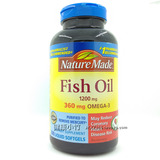 美国原装Nature Made Fish Oil 深海鱼油1200mg 200粒装 超375粒