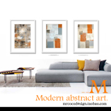 抽象橙色现代艺术抽象简约个性定制北欧客餐厅无框装饰挂画