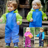 外贸原单儿童连体雨衣男童女童防水防护服宝宝滑雪服雨衣雨裤包邮