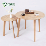 欧式沙发边桌移动桌简约边几角几小茶几竹制圆桌床边桌实木咖啡桌