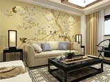 新中式古典水墨花鸟墙纸美式 卧室书房客厅电视背景墙壁纸壁画