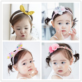 韩版儿童宝宝发饰 儿童兔耳朵发带 宝宝弹力束发带 宝宝头箍头饰