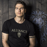 AK男装2016魔兽世界联盟字母图案印花潮牌夏季短袖男士大码T恤t