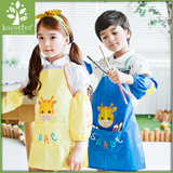 2016韩版儿童卡通围裙男童画画衣宝宝防水罩衣女童反穿衣长袖护衣