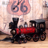 画之坊老式蒸汽机火车头模型复古怀旧铁艺家居装饰品欧式橱窗摆件