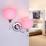 壁灯床头现代简约创意led墙壁灯卧室客厅走廊中式过道双头水晶灯