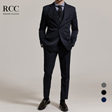 直邮 RCC男装 春 经典修身条纹上班男三件套西服套装2色 韩国代购