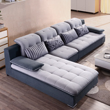 简约现代布艺沙发组合大小户型可拆洗转角布沙发客厅整装特价包邮