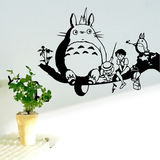 儿童房卧室床头背景墙贴纸动漫卡通客厅电视沙发墙贴画钓鱼龙猫