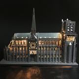 3D立体金属拼图巴黎圣母院diy手工拼装模型成人玩具新年礼物创意