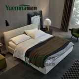 悦尼纳 小户型布床布艺床 可拆洗北欧现代双人床1.8米婚床储物床