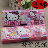 可爱小学生女生hello kitty铅笔盒多功能塑料KT猫文具盒礼物 奖品
