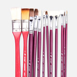 保罗塞尚美术水粉考试油画颜料画笔12支10支套装 鱼尾扇型笔笔刷