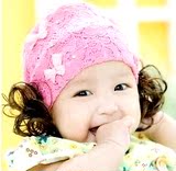 发带假发饰帽子韩版0-2岁新生婴儿男女宝宝公主可爱春夏假发蕾丝