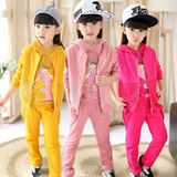 童装女童春款儿童套装长袖2016韩版运动休闲大童女装女孩三件套潮