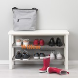 IKEA 宜家代购 图西格 实木 双层鞋架 简易鞋架 换鞋凳 81×50cm