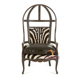 法式复古 实木太空椅 鸟笼椅 休闲蛋壳椅 单人羽绒沙发椅YSD-07