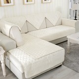 韩式可爱水晶绒绗缝高档防滑加厚坐垫组合沙发垫沙发垫纯色沙发垫