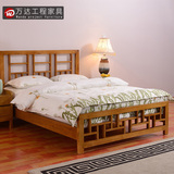 新中式实木床水曲柳双人床全实木家具后现代酒店别墅婚床大床