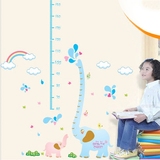 蓝色大象儿童量身高贴纸可移除墙贴幼儿园宝宝身高尺卧室装饰贴画