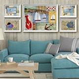画尔居 客厅装饰画餐厅卧室玄关挂画地中海系列照片墙 快乐海洋