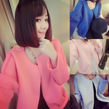 韩版秋季新款小香风短款小西装大码女装开衫糖果色长袖外搭短外套