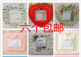 韩国创意蕾丝布艺墙壁装饰插座电灯开关贴开关套保护套包邮