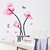 可移除墙贴纸卧室浪漫客厅房间墙面装饰贴画电视背景墙壁粉色花瓣