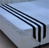 酒店床上用品黑白欧式宾馆酒店床尾巾床旗床尾垫床盖桌旗批发