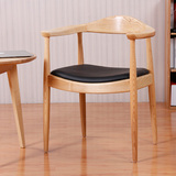 设计之家现代简约时尚 书房椅子 总统椅 肯尼迪椅 实木真皮餐椅