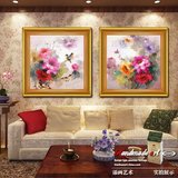 特色油画简单欧式客厅牡丹花卉新现代纯手绘餐厅卧室玄关挂画壁画