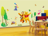 可爱卡通墙贴迪士尼维尼熊 儿童房幼儿园装饰贴纸 可移除防水背景