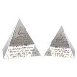 欧式古埃及 透明水晶雕刻纹饰水晶金字塔摆件 家具家居软装饰品