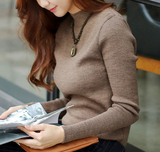 2016春秋装新款韩版女装 加绒打底衫 加厚保暖修身针织衫T恤毛衣
