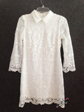 2014秋装拉夏贝尔正品代购时尚白色蕾丝甜美连衣裙70002805-469