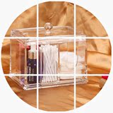 高档创意棉签盒 欧式透明亚克力化妆棉盒  水晶化妆品收纳储物盒