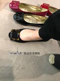 直邮 尼古拉法国代购 正品实拍 RV经典方扣琥珀麂皮平底鞋芭蕾鞋