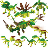 积高拼装玩具拼插积木恐龙模型兼星钻小鲁班儿童益智组装男孩