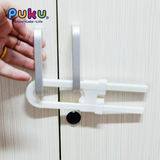 PUKU蓝色企鹅儿童安全锁宝宝防护U型锁对开式柜门锁橱柜锁 可调节