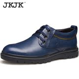 日常秋季男士男正品真皮 皮鞋休闲JKJK流行男鞋系带 鞋子低帮鞋jk