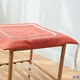 办公室亚麻薄款椅垫餐椅加厚日式印花椅子座垫棉麻坐垫纯色九孔