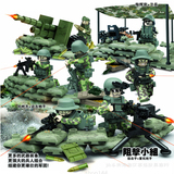 乐高男孩玩具拼装积木军事系列二战小人仔6-8-10-12岁追击炮沙包