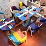 a字椅甜品店扶手美式咖啡厅奶茶店休闲桌椅餐厅饭店椅子现代简约