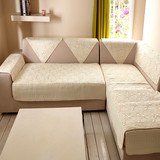 日式简约沙发垫全棉绣花沙发垫单双三人布艺沙发垫贵妃沙发套巾罩